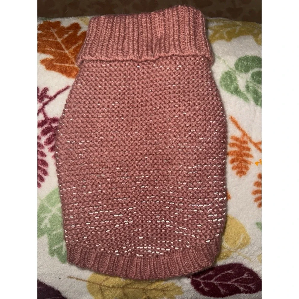 Pink Knit Dog‎ Sweater XXS Turtleneck